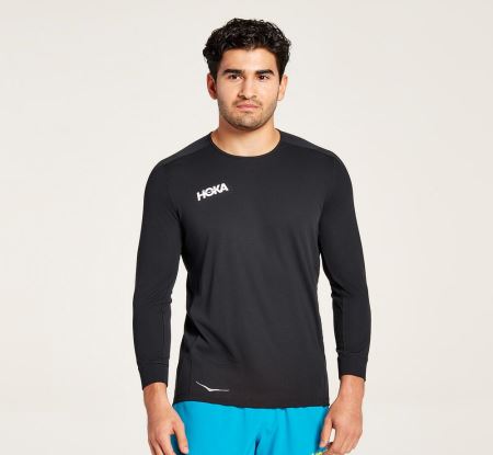 Hoka One One Performance 3/4 Sleeve - Top Barbati Negrii | RO-fElGpMk